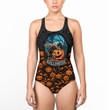 1stIreland Clothing - Halloween Pumpkin Giving Out Zombie Hands - Women Low Cut Swimsuit A7 | 1stIreland