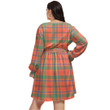 1stIreland Women's Clothing - Munro Ancient Tartan Women's V-neck Dress With Waistband A7