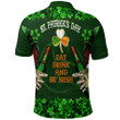 1stireland Clothing - Saint Patrick Day Skull And Wine Polo Shirts A95 | 1stireland