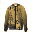 Africa Zone Clothing - Alpha Phi Alpha Letters Pattern Hooded Padded Jacket A35 | Africa Zone