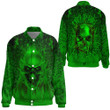 1stireland Clothing - Patrick's Day Skull Fire Skull - Thicken Stand-Collar Jacket A95 | 1stireland