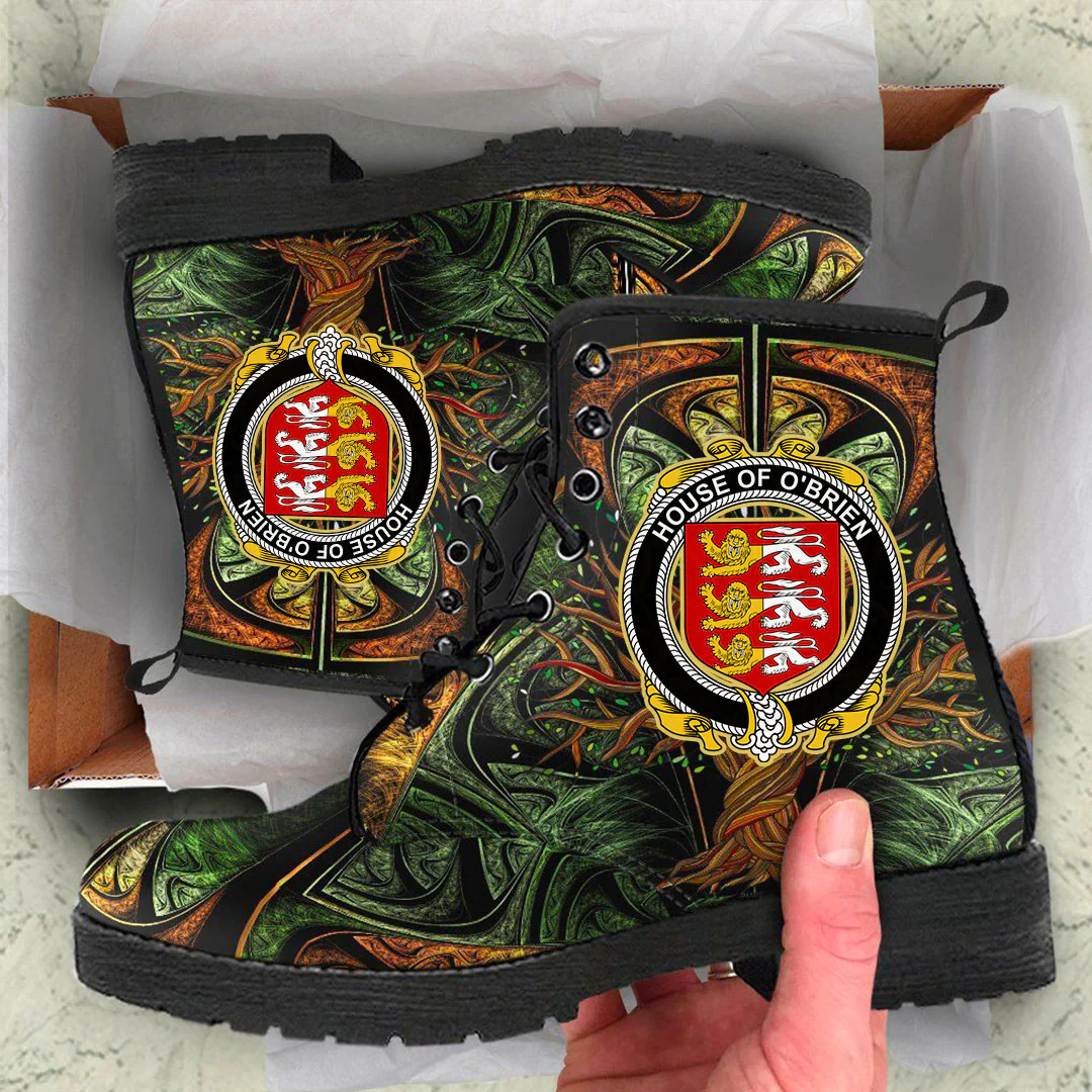 1stIreland Ireland Leather Boots - House of O BRIEN Irish Family Crest Leather Boots - Tree Of Life A7