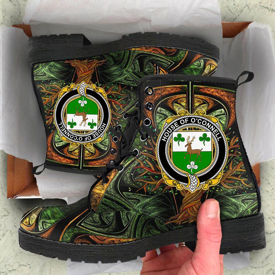 1stIreland Ireland Leather Boots - House of O CONNELL Irish Family Crest Leather Boots - Tree Of Life A7