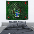 1stIreland Ireland Tapestry - Magill Irish Family Crest Tapestry - Celtic Dragon With Celtic Knot Tapestry Green A7 | 1stIreland