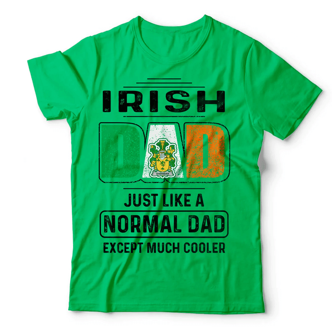 1stIreland Ireland T-Shirt - Sheridan Irish Family Crest Most Awesome Irish Dad 100% Cotton T-Shirt A7 | 1stIreland