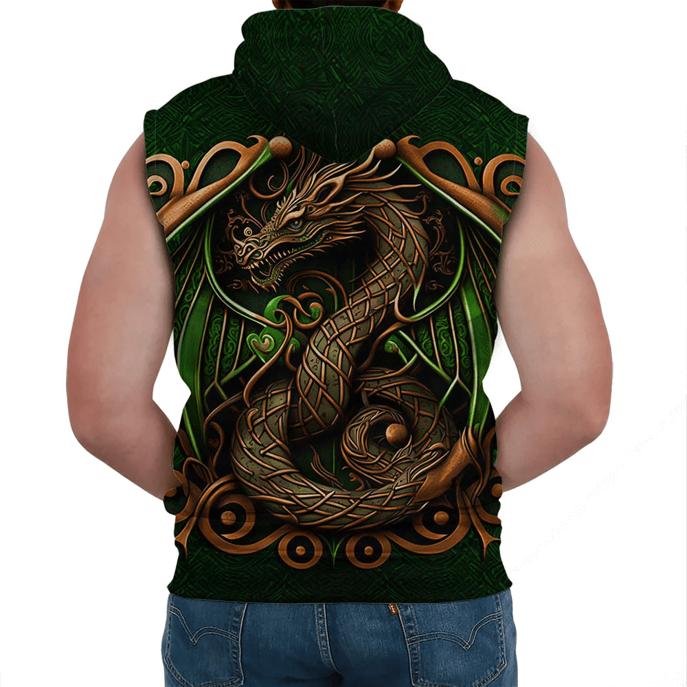Sleeveless Hoodie - Celtic Dragon