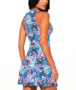 Women's Casual Sleeveless Dress - Color Tropical Monstera And Palm Leaves A7