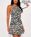Women's Casual Sleeveless Dress - Brown and Black Leopard Pattern A7 | 1stIreland