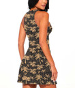 Women's Casual Sleeveless Dress - Beautiful Coconut Palm Trees Gold Version A7