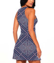 Women's Casual Sleeveless Dress - Pretty Paisley Bandana Navy Blue A7