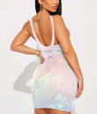 Women's Bodycon Dress - Pastel Feather Rainbow A7