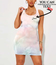 Women's Bodycon Dress - Pastel Feather Rainbow A7 | 1stIreland