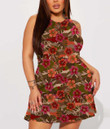 Women's Casual Sleeveless Dress - Hibiscus Flower And Monstera Leaf Camouflage A7