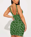 Women's Bodycon Dress - Pretty White Flowers and Green Very Harmonious Combination A7