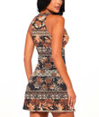 Women's Casual Sleeveless Dress - Hawaiian Tribal Tapa Elements A7