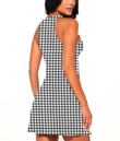 Women's Casual Sleeveless Dress - Houndstooth Caro Pattern Style A7