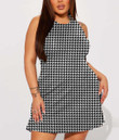 Women's Casual Sleeveless Dress - Houndstooth Caro Pattern Style A7
