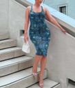 Women's Bodycon Dress - Seamless Pattern Hibiscus And Tartan A7