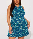 Women's Casual Sleeveless Dress - Cute Dolphin A7
