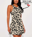 Women's Casual Sleeveless Dress - White Leopard Skin A7 | 1stIreland