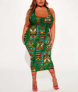 Women's Bodycon Dress - Seamless Pattern With Tiki A7