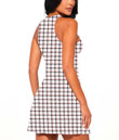 Women's Casual Sleeveless Dress - Trendy Fashion Rose Pink Houndstooth A7
