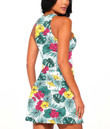 Women's Casual Sleeveless Dress - Hibiscus Palm And Monstera Leaves A7