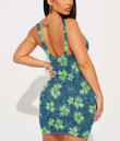 Women's Bodycon Dress - Tropical Hibiscus And Frangipani Flowers A7