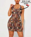 Women's Bodycon Dress - Hawaiian Style Tribal Motif Fabric A7 | 1stIreland