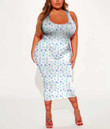 Women's Bodycon Dress - Pattern with Dots A7