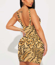 Women's Bodycon Dress - Tiger Skin Brown and Black A7