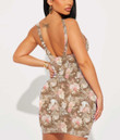Women's Bodycon Dress - Trendy Seamless Watercolor Tropic Floral Pattern A7