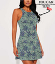 Women's Casual Sleeveless Dress - Abstract Composition With Bouquets Of Small Blue Flowers On Twigs A7 | 1stIreland