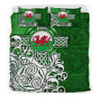 1stireland Bedding Set -  Bedding Set Wales Celtic - Welsh Dragon Flag with Celtic Cross A35