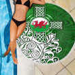 1stireland Beach Blanket -  Beach Blanket Wales Celtic - Welsh Dragon Flag with Celtic Cross A35