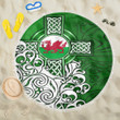1stireland Beach Blanket -  Wales Celtic - Welsh Dragon Flag with Celtic Cross Beach Blanket | 1stireland
