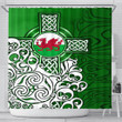 1stireland Shower Curtain -  Wales Celtic - Welsh Dragon Flag with Celtic Cross Shower Curtain | 1stireland
