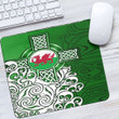 1stireland Mouse Pad -  Mouse Pad Wales Celtic - Welsh Dragon Flag with Celtic Cross A35