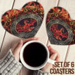 1stireland Coasters (Sets of 6) - Coasters Celtic Dragon Shoulder Fire Dragon Red A35