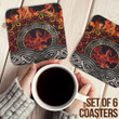 1stireland Coasters (Sets of 6) - Coasters Celtic Dragon Shoulder Fire Dragon Red A35