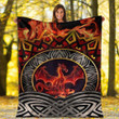 1stireland Premium Blanket -  Premium Blanket Celtic Dragon Shoulder Fire Dragon Red A35