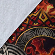 1stireland Premium Blanket -  Premium Blanket Celtic Dragon Shoulder Fire Dragon Red A35
