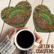 1stireland Coasters (Sets of 6) - Coasters Celtic Tree of Life Green A35