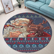 1stireland Round Carpet -  Round Carpet Celtic Ugly Christmas Gangster Santa with Reindeer A35