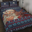 1stireland Quilt Bed Set -  Celtic Ugly Christmas Gangster Santa with Reindeer Quilt Bed Set | 1stireland
