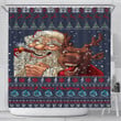 1stireland Shower Curtain -  Celtic Ugly Christmas Gangster Santa with Reindeer Shower Curtain | 1stireland
