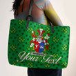 Ireland Wybrants Irish Family Crest Leather Tote Bag - Pretty Green Plaid Irish Shamrock A7 | 1stIreland