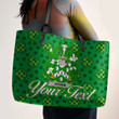 Ireland Wynne Irish Family Crest Leather Tote Bag - Pretty Green Plaid Irish Shamrock A7 | 1stIreland