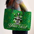 Ireland Wyrrall Irish Family Crest Leather Tote Bag - Pretty Green Plaid Irish Shamrock A7 | 1stIreland