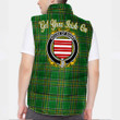 Ireland House of BARRY Irish Family Crest Padded Vest Jacket - Irish National Tartan A7